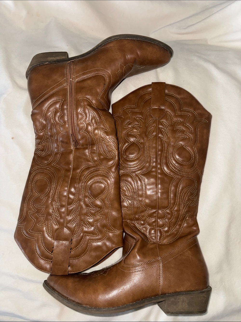 Brown Embroidered Western Cowboy Boots
